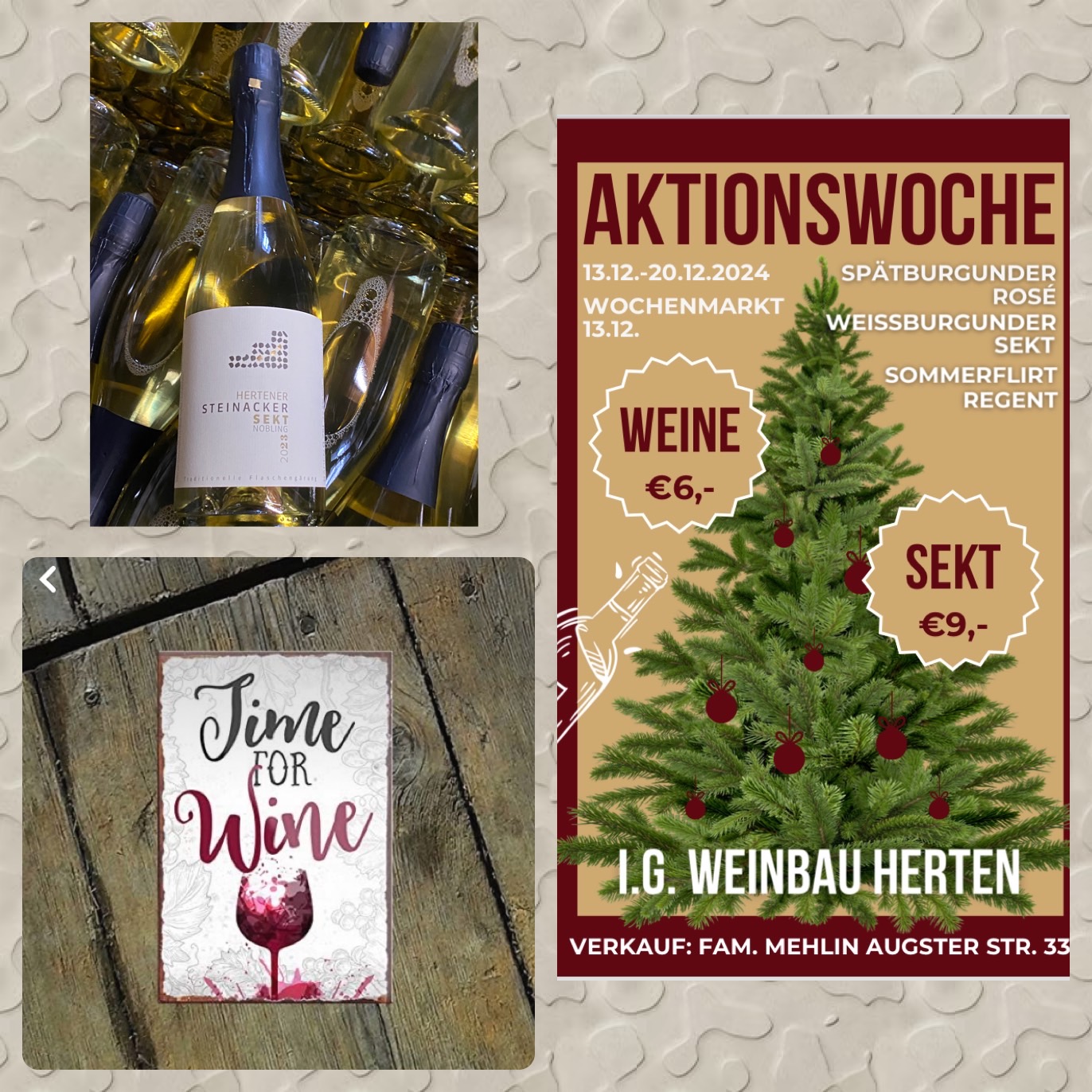 Weinstand auf dem Hertener Markt 